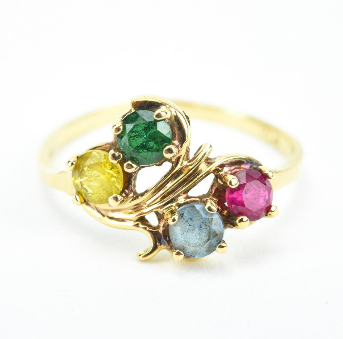 Estate 10kt Gold Ring w Spinel, Tourmaline & Topaz (1 of 6)