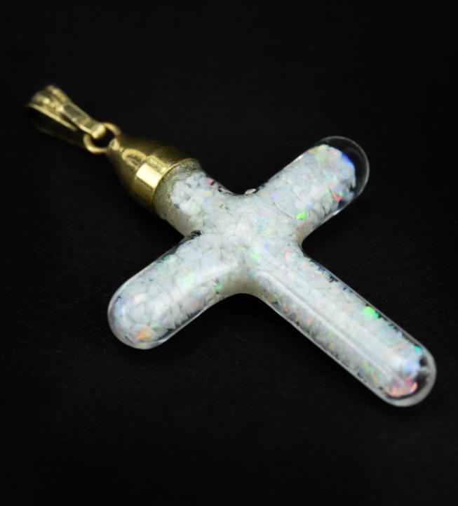 Floating Opals in Glass Bottle Necklace Pendant (1 of 4)