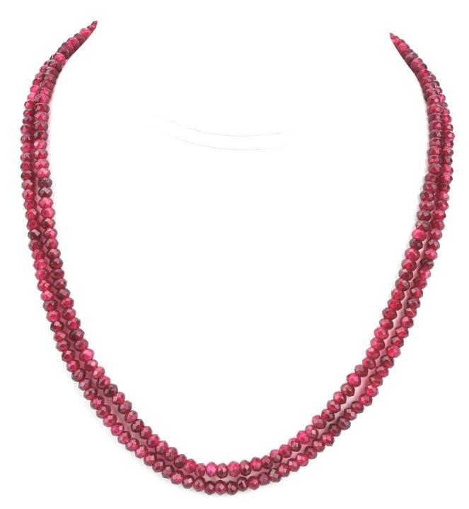 Pair of Faceted Ruby Necklace Strands w 100 Carats (1 of 7)