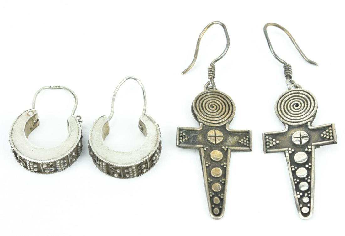 Two Pairs of Cannetille Sterling Silver Earrings (1 of 6)