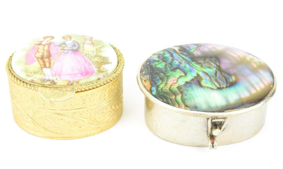 Silver & Abalone + Portrait Miniature Pill Boxes (1 of 8)
