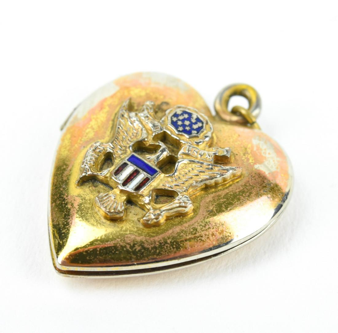 Estate US Navy Sweet Heart Gold Locket Pendant (1 of 5)
