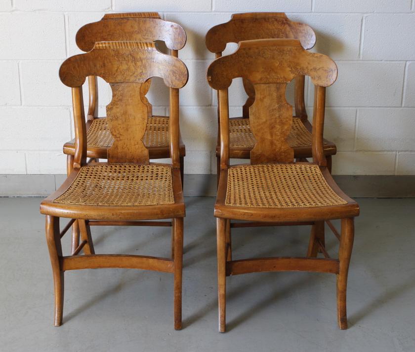 Antique Empire Caned Fiddle Back Dining Chairs (1 of 11)