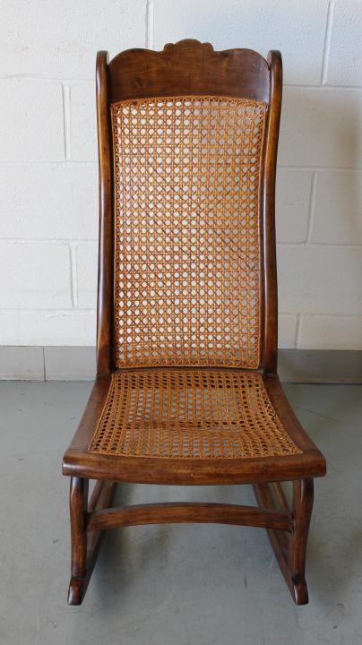 Antique Victorian Carved & Caned Rocking Chair (1 of 7)