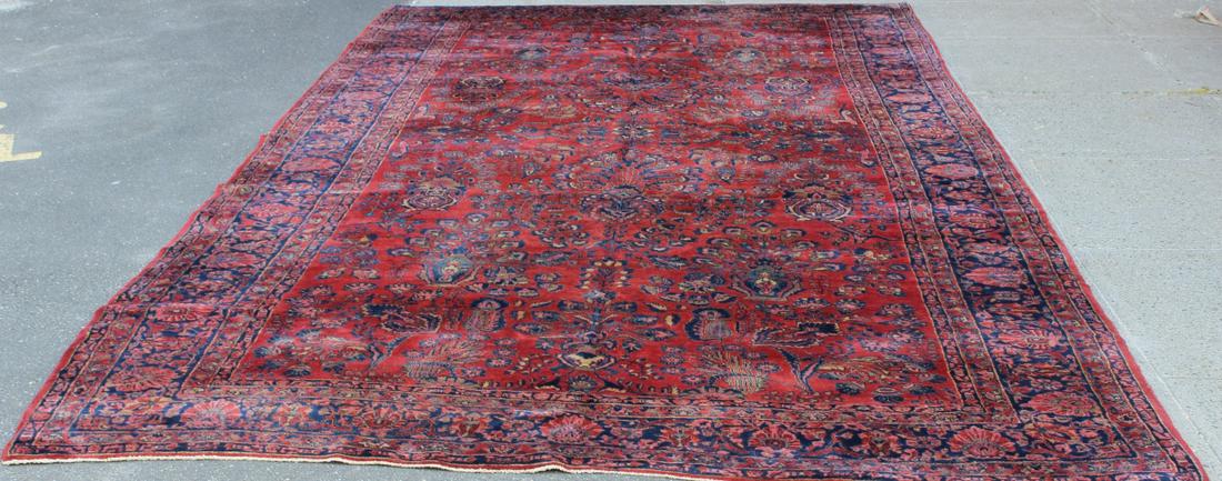 Antique Persian Hand Knotted Carpet w Vase Design (1 of 8)