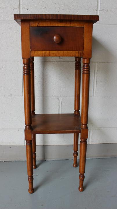 Antique American Empire Tiger Maple Side Table (1 of 9)