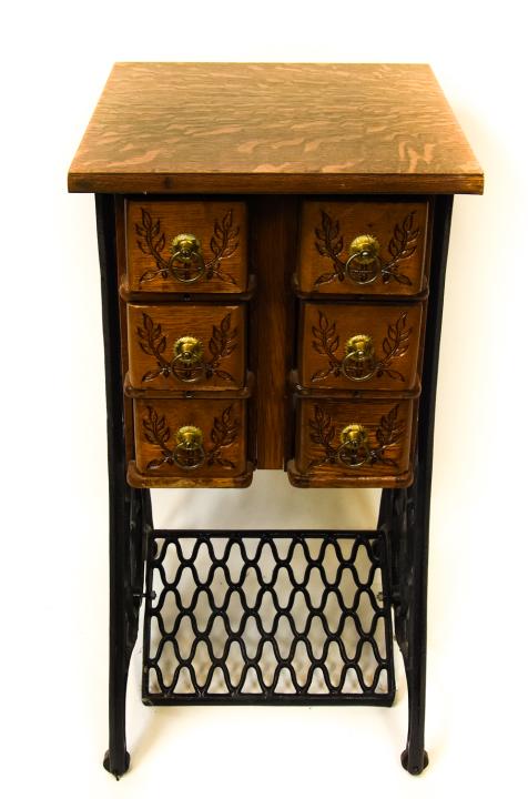 Antique Cast Iron & Oak Converted Singer Table (1 of 9)