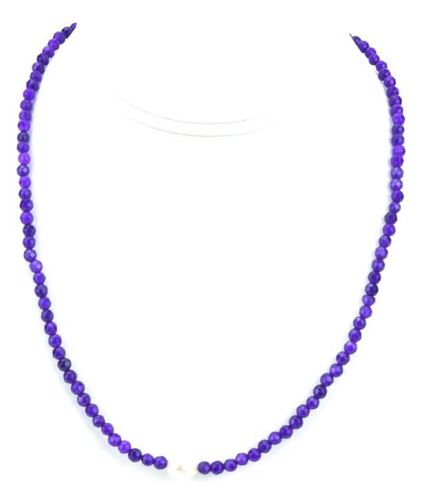 50 Carat Blue Sapphire & Baroque Pearl Necklace: 50 Carat Blue Sapphire & Baroque Pearl Necklace. Set with one approximately 8mm high luster baroque pearl and approximately 50 carats of faceted blue sapphire beads. Measures 18 inches in length.