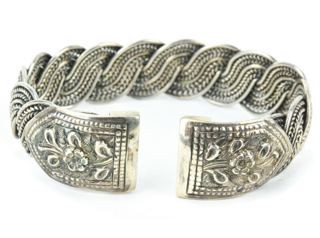 Handmade Braided & Repousse Sterling Bracelet (1 of 6)