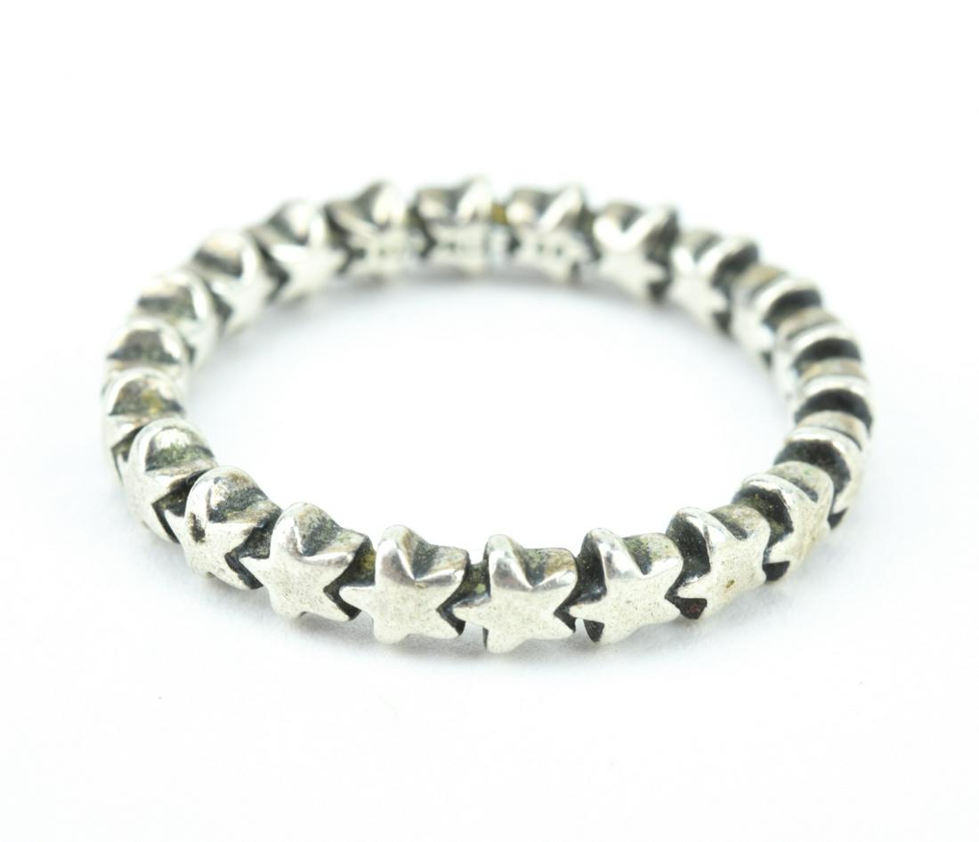Sterling Silver Band Ring w Starburst Design (1 of 5)