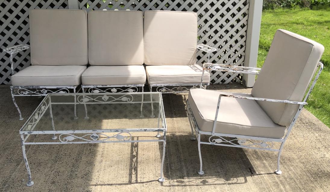 Antique Cast Iron Woodard Style Garden Seating Set (1 of 10)