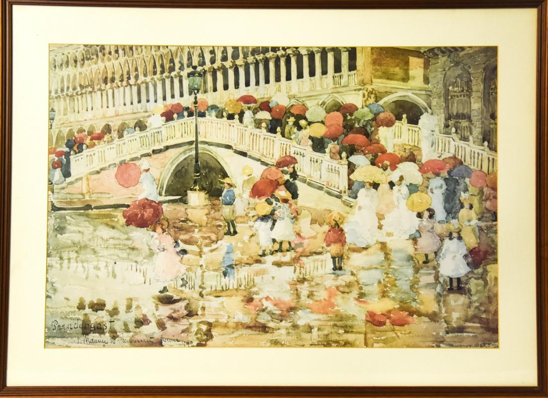 Framed Prendergast Umbrellas In The Rain Print (1 of 9)