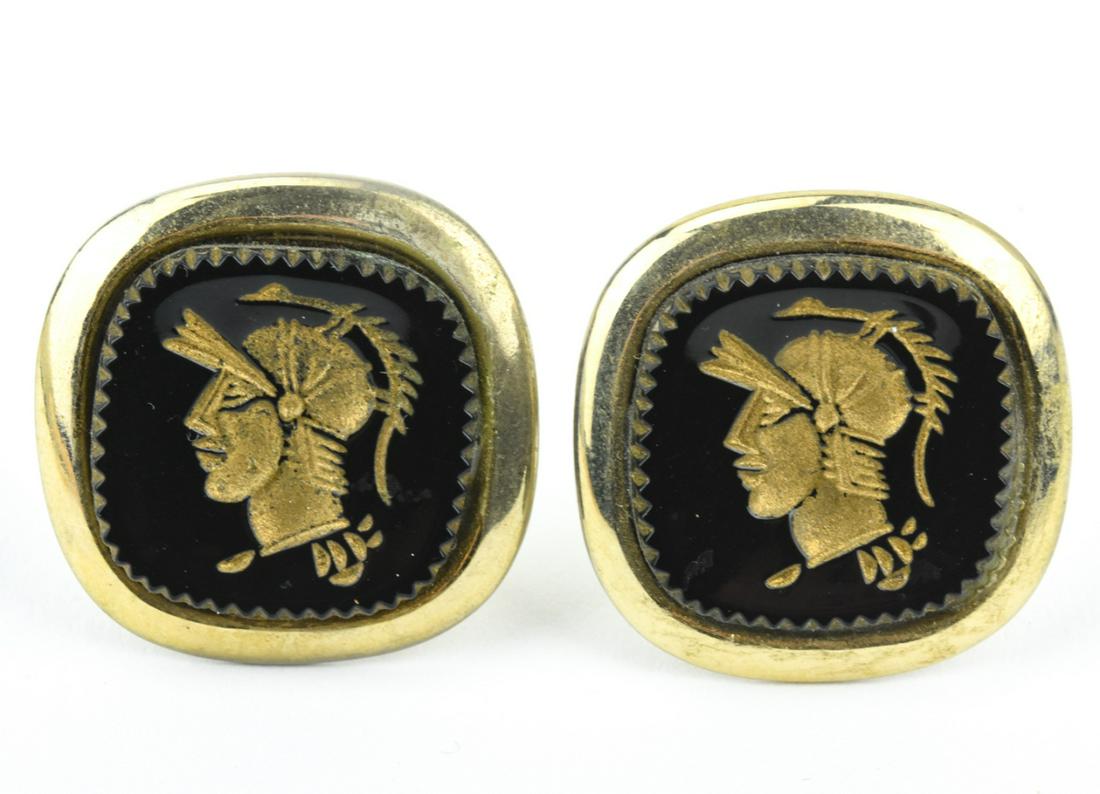 Vintage Cameo Glass Greco Roman Intaglio Cuff Link (1 of 5)