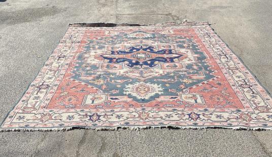 Oriental Geometric Hand Knotted Wool Carpet (1 of 4)