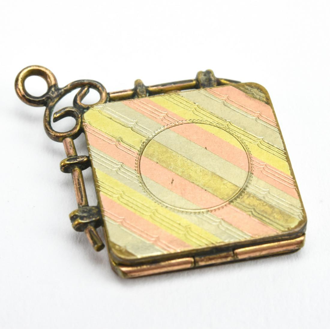 Antique 19th C Two Tone Gold Locket Pendant (1 of 6)