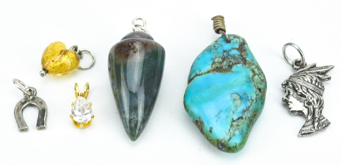 Collection of Hardstone, Art Glass, Paste Charms (1 of 9)
