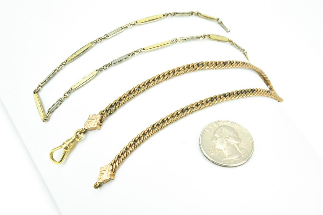 Two Antique Gold Filled & Gold Topped Watch Chains (1 of 6)