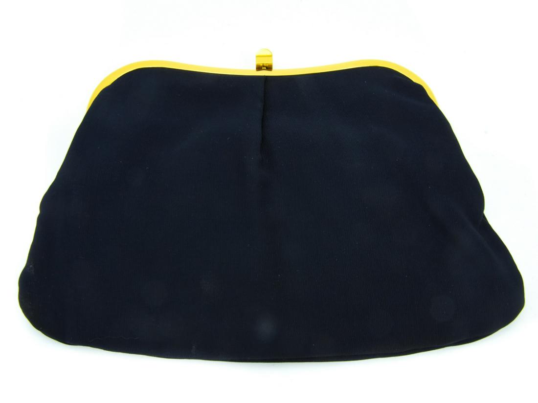 Vintage Bienen Davis Midnight Blue Silk Clutch (1 of 7)