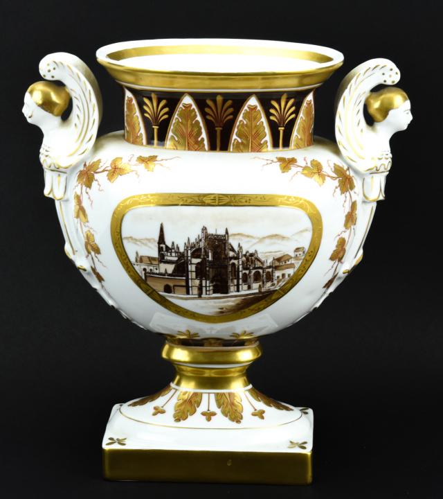 Large Neo Classical Gilt & Hand Painted Urn (1 of 10)