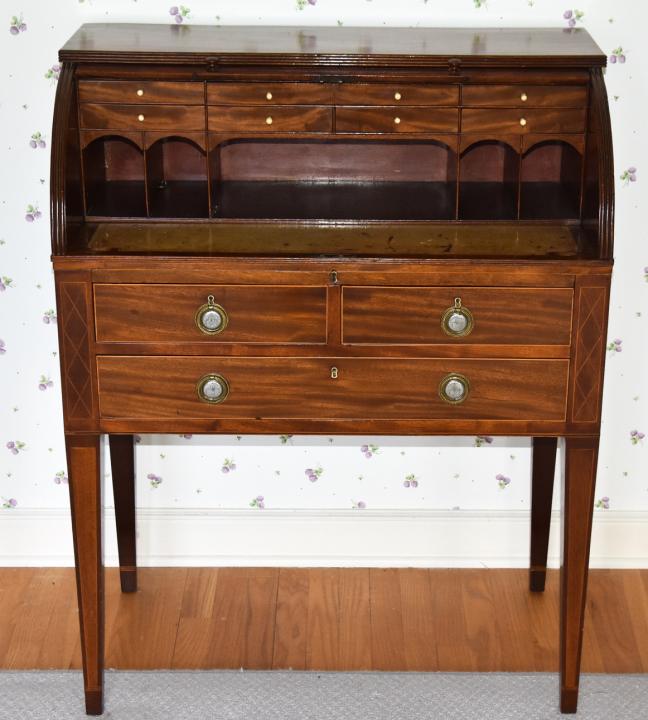 Antique Circa 1810 American Federal Roll Top Desk (1 of 9)