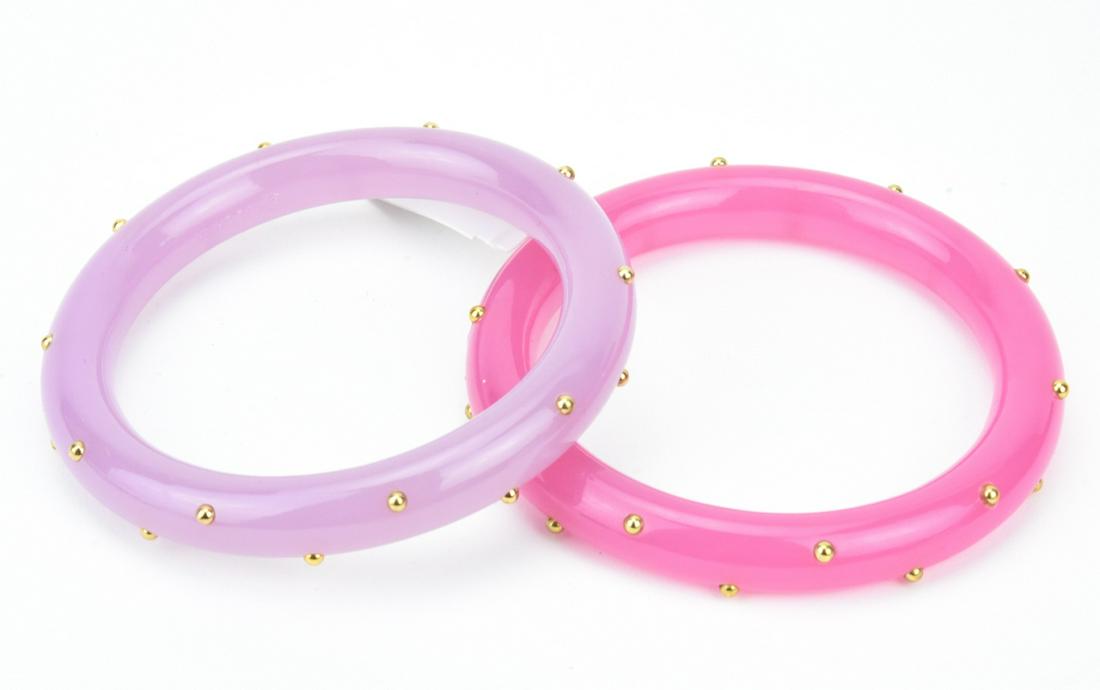 Pair Kenneth Jay Lane Studded Bangle Bracelets (1 of 9)