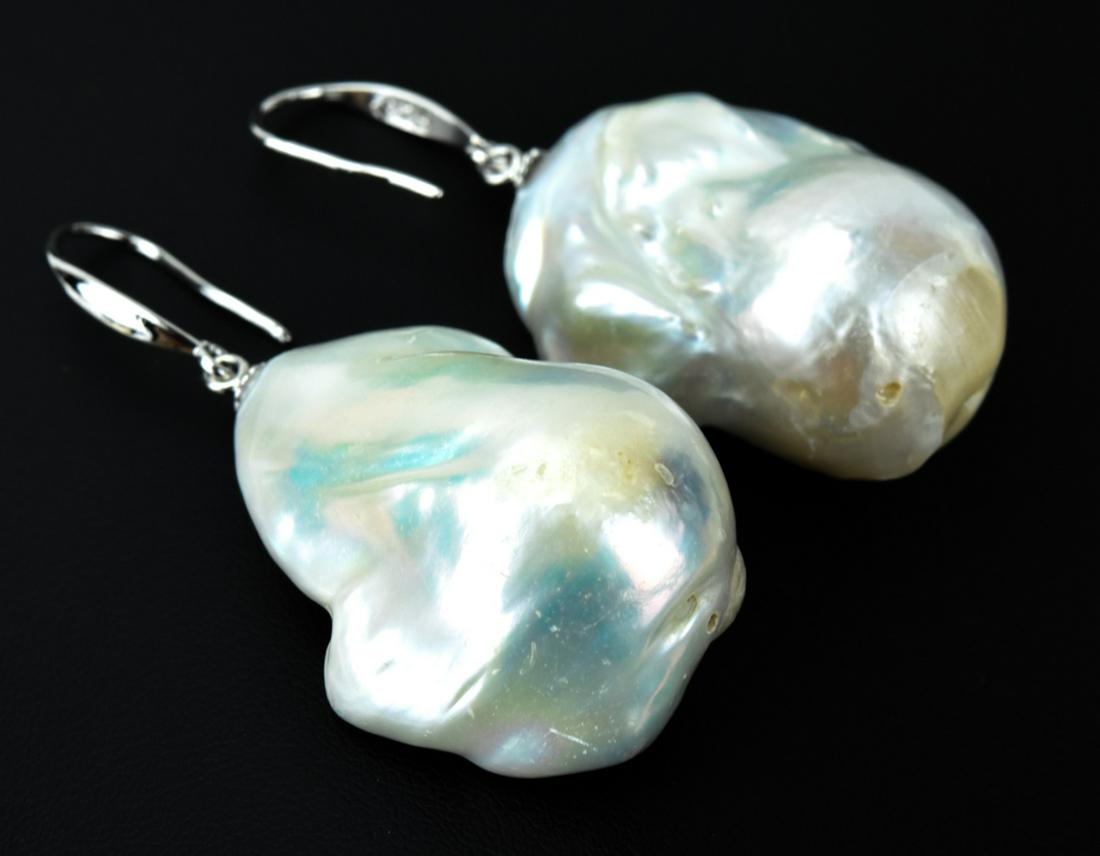 Impressive 30mm Cultured Baroque Pearl Earrings (1 of 6)