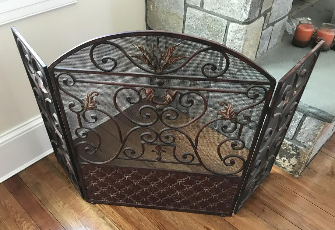 Wrought Iron Folding Fireplace Screen (1 of 3)