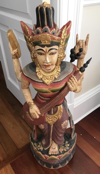 Hand Carved South East Asian Musician Statue (1 of 4)