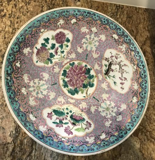 Large Chinese Porcelain Hand Painted Charger (1 of 6)