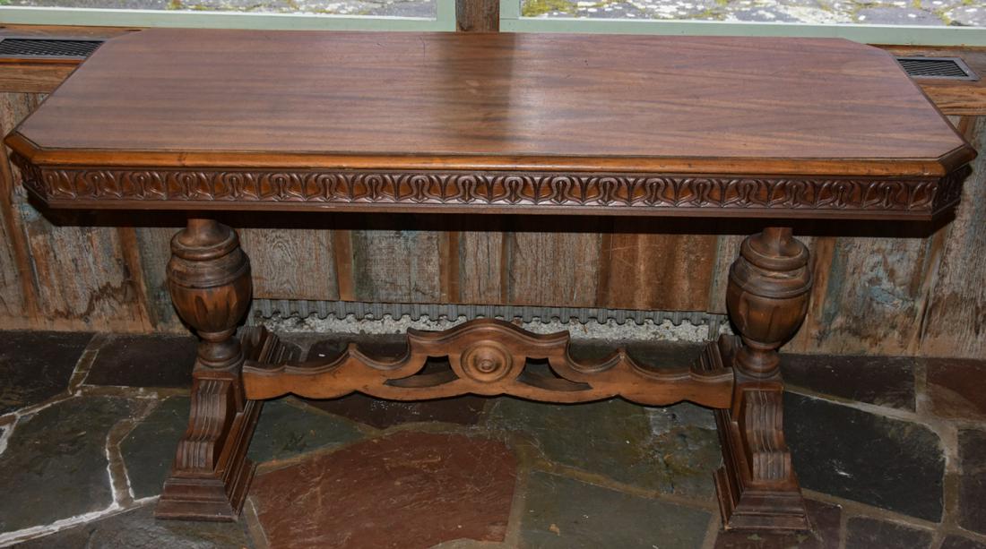 English Tudor Style Console w Trestle Base (1 of 6)