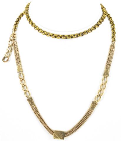 Antique 19th C Gold Fill Necklace w Jump Ring (1 of 8)