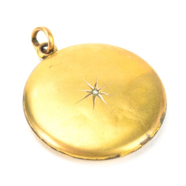 Antique 19th C Rose Cut Diamond Set Locket Pendant (1 of 6)