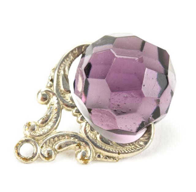 Antique 19th C Amethyst Crystal Spinner Fob (1 of 5)