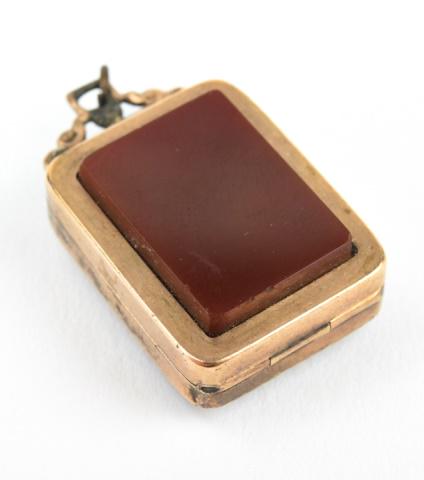 Antique 19th C Banded Agate & Carnelian Locket (1 of 7)