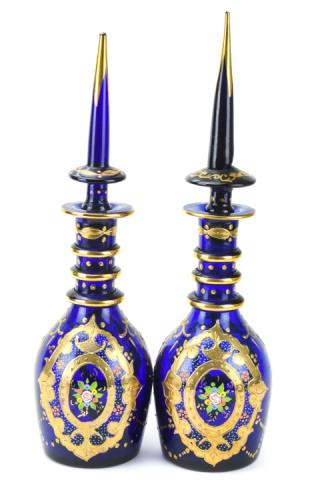 Pair Large Scale Bohemian Glass Decanter Bottles (1 of 7)