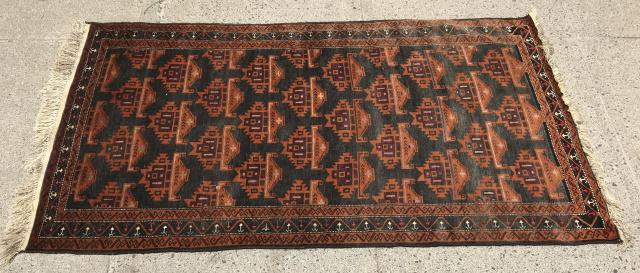 Hand Knotted Persian Beluch Area Rug w Gul Pattern (1 of 7)