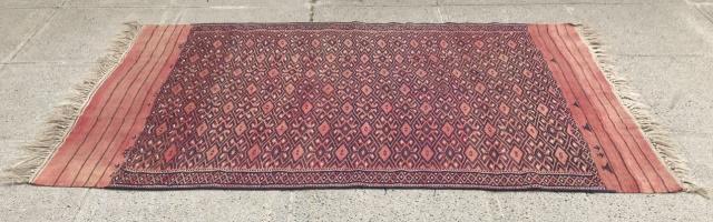 Afghan Soumak Kilim Carpet w Medallion Pattern (1 of 10)