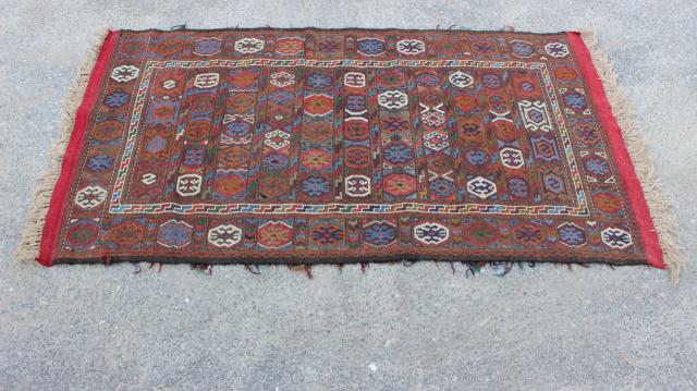 Hand Woven Persian Mashad Soumak Kilim Rug (1 of 4)