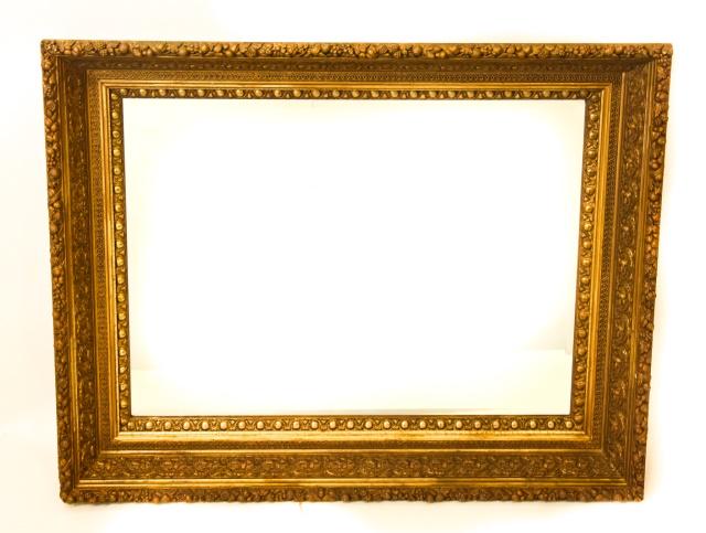 Heavily Carved Gilt Baroque Mirror w Fruit Motif (1 of 8)