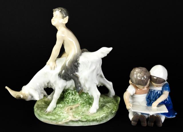 Royal Copenhagen Faun Riding Goat & B&G Figurine (1 of 8)