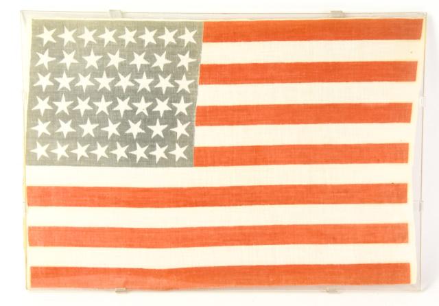 Antique Folk Art American Flag 48 Stars 13 Stripes (1 of 7)