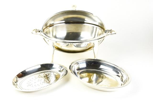 Antique Silver Plate Covered Warming Dish (1 of 8)