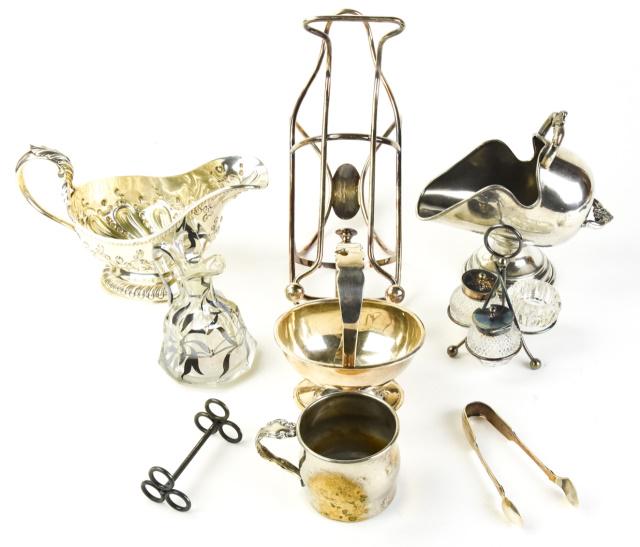 Collection Silver Plate Table Top Accessories: Collection Silver Plate Table Top Accessories. Largest piece is approximately 5 inches x 9 inches. Estate Inventory #'s 32, 35