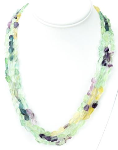 3 Strand Watermelon Tourmaline & Topaz Necklace (1 of 7)