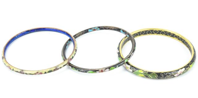 Three Vintage Chinese Cloisonne Enamel Bangles (1 of 8)
