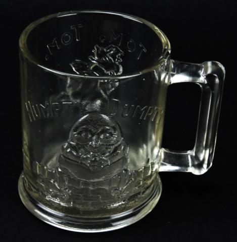 Antique Sandwich Glass Baby Cup of Humpty Dumpty: Antique Sandwich Glass Baby Cup of Humpty Dumpty. Measures 3.5 inches in height.