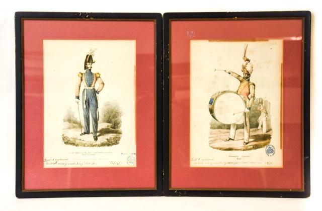 Antique 1830 English Hand Colored Military Prints (1 of 10)