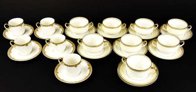 2 Sets of Limoges Bouillon Cups Teacups & Saucers (1 of 11)