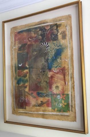 Large Contemporary Mixed Media Art in Shadowbox (1 of 5)