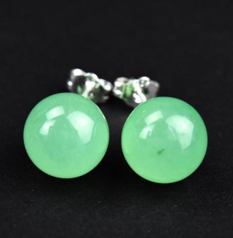 Pair of Sterling Silver & Jade Earring Studs (1 of 6)